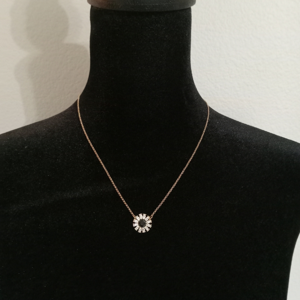 Kate Spade New York Black & White Crystal Gold Tone Pendant Necklace - Picture 5 of 9